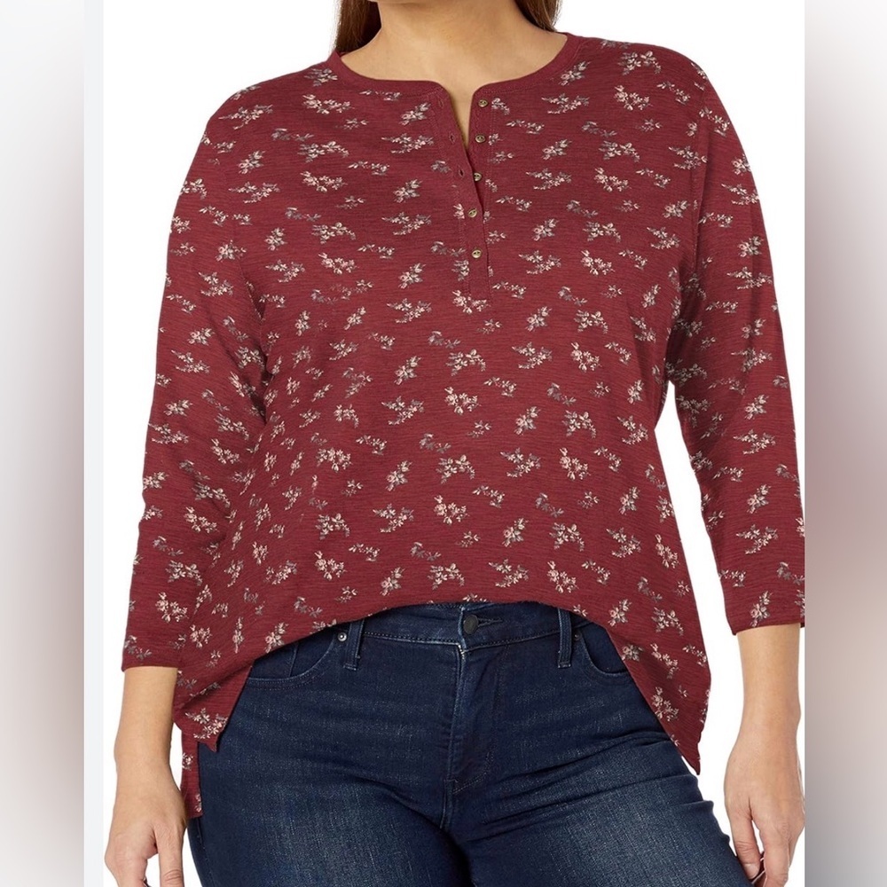 Chaps Floral Long Sleeve Tee size M